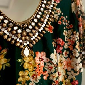 Indian Pakistani formal dress with tulle on the bottom. Size 42 (large) EU/10 US